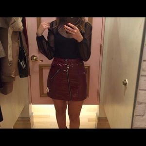 Patent leather skirt